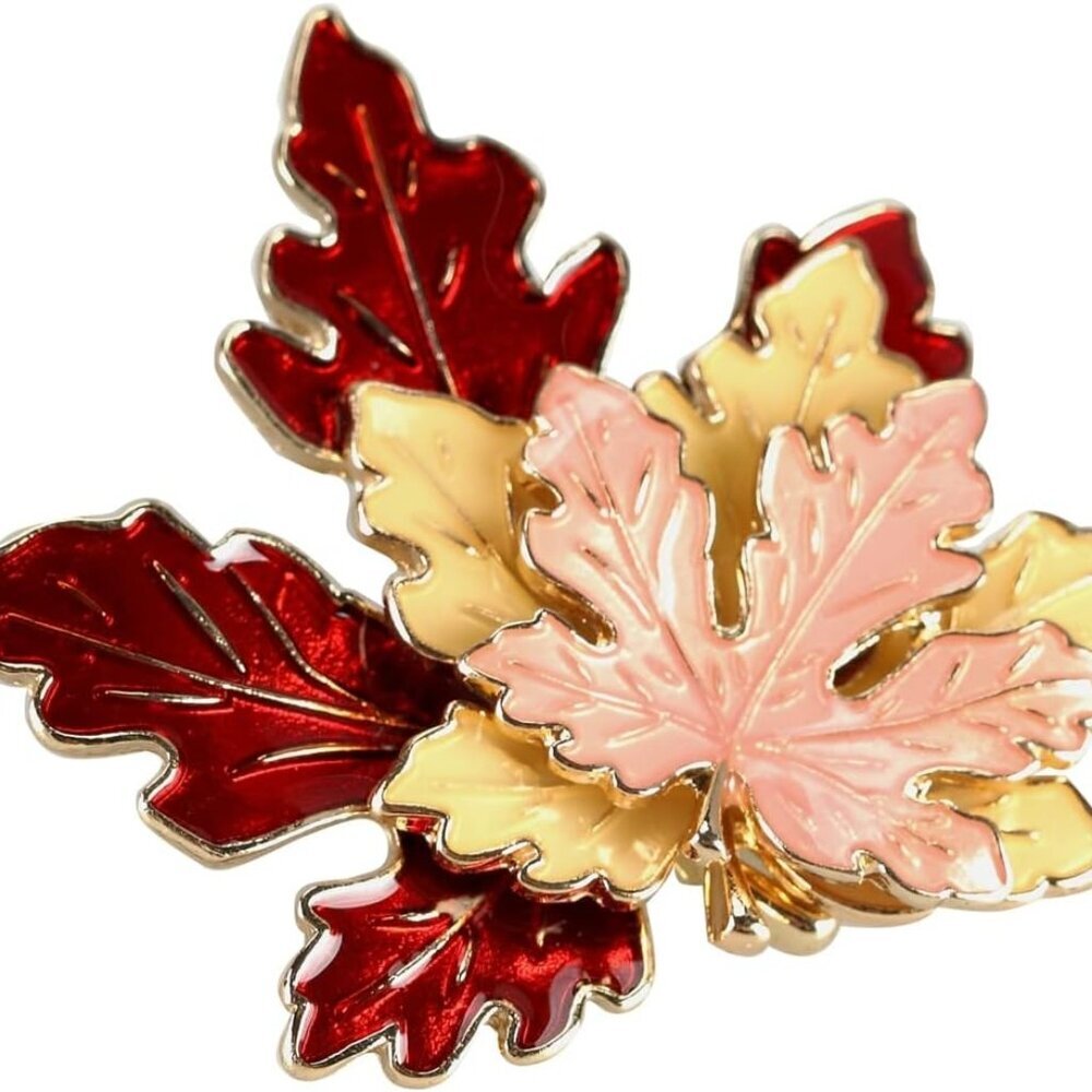 Thanksgiving Brooch Pin,Autumn Fall Leaves Brooch Pin,Maple Leaf Lapel Pin, Than